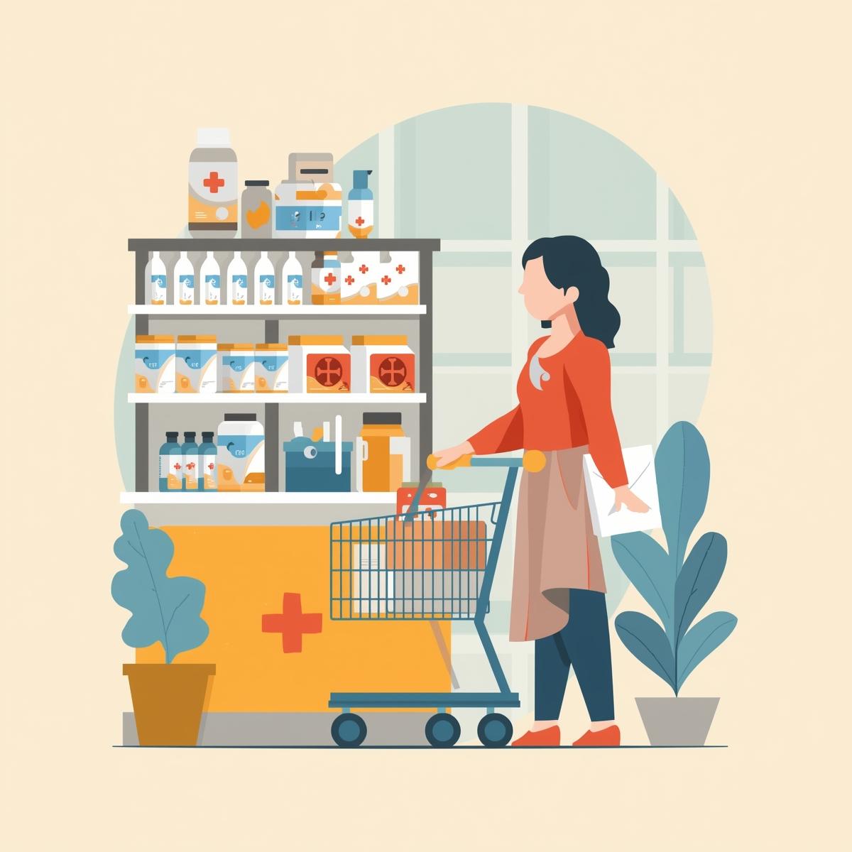 A woman shopping at a pharmacy