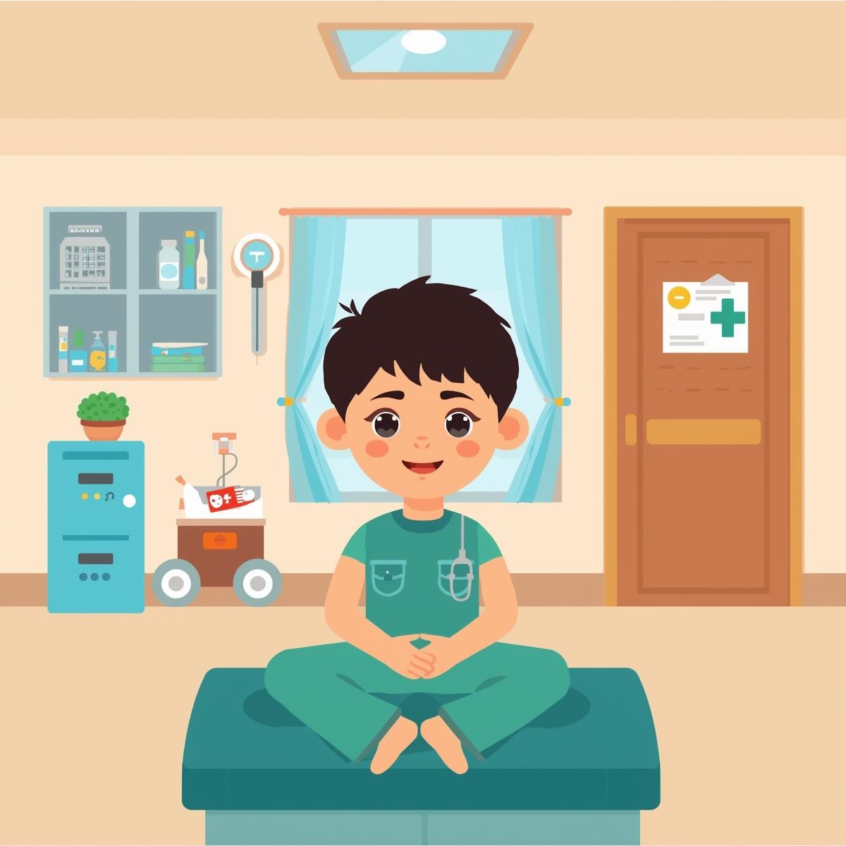 Child sitting with feet touching at the end.