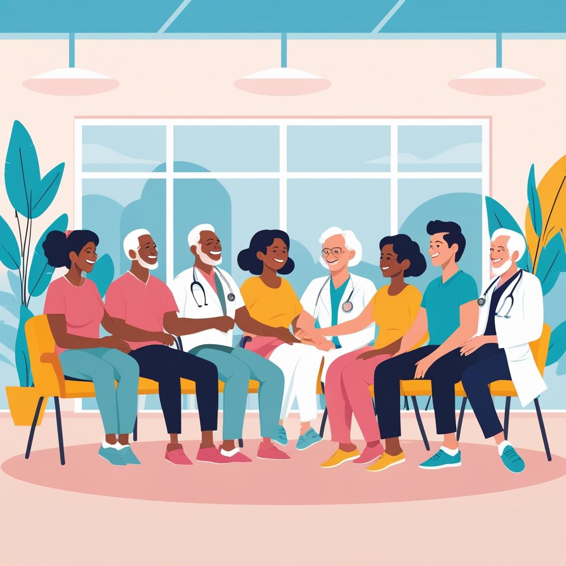 A group of elderly sitting.