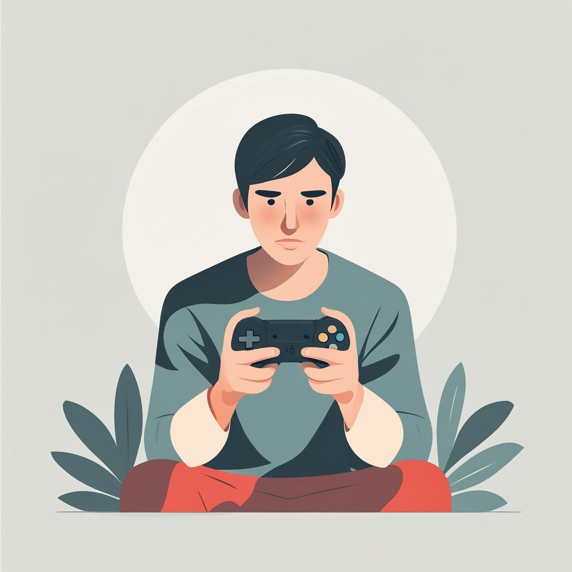 Male holding a video game controller.