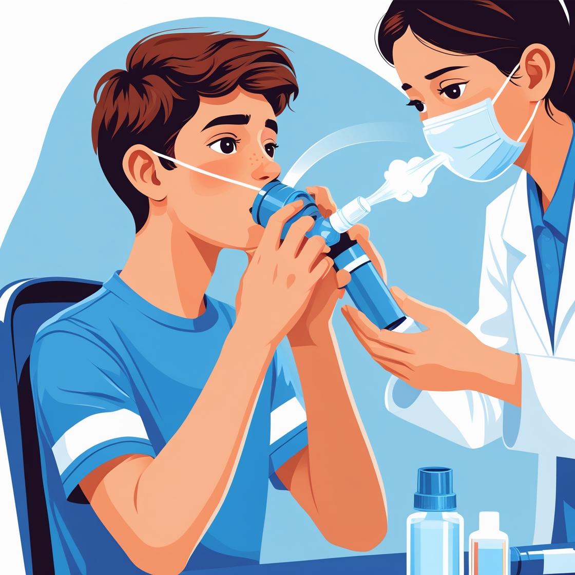 Doctor helping a patient breath through a tube.