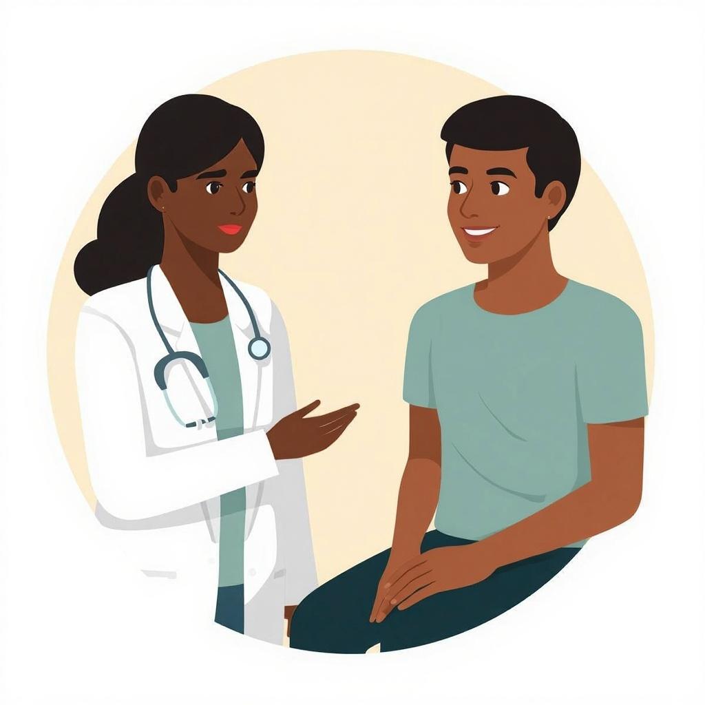 Doctor consulting male patient.