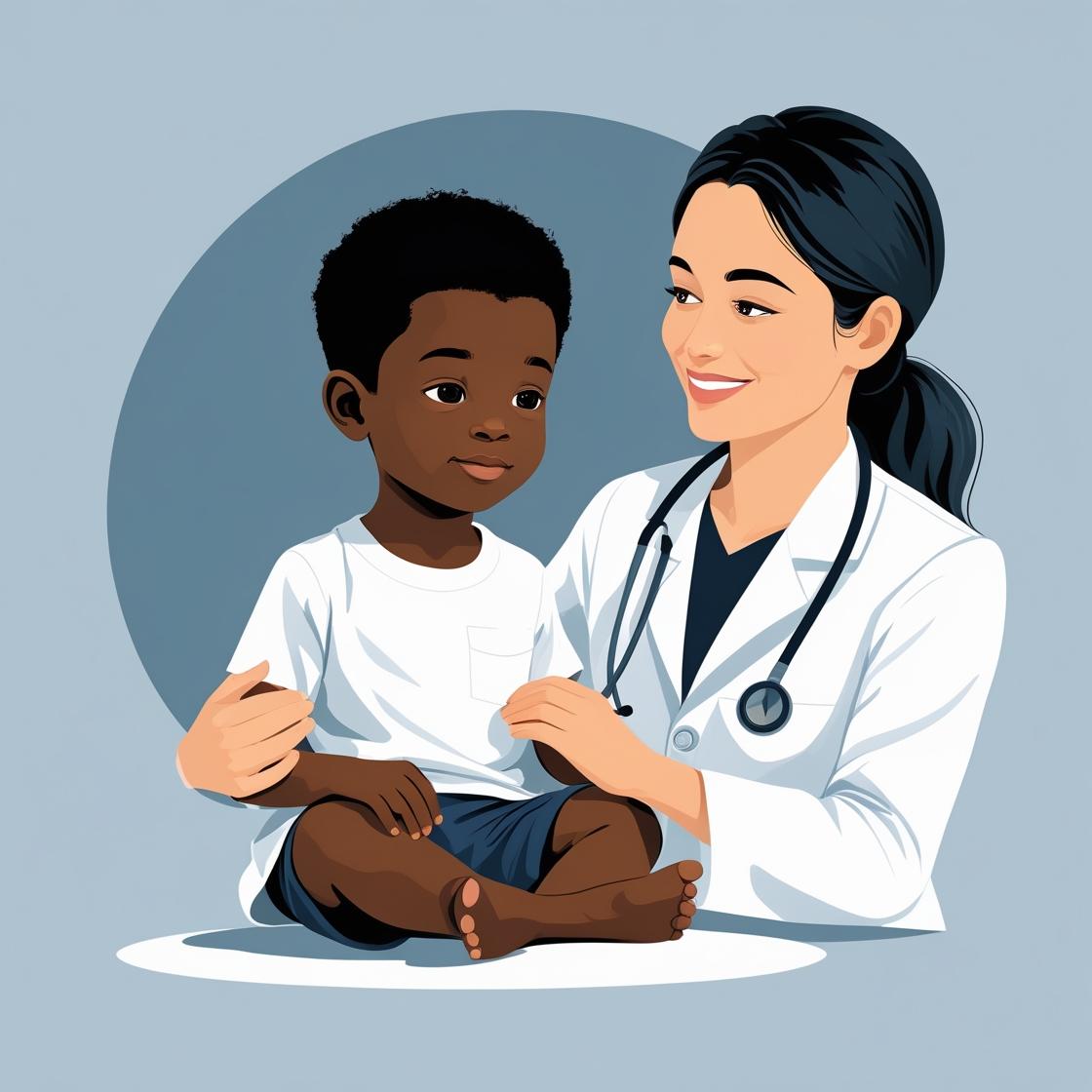 Doctor holding a baby patient.