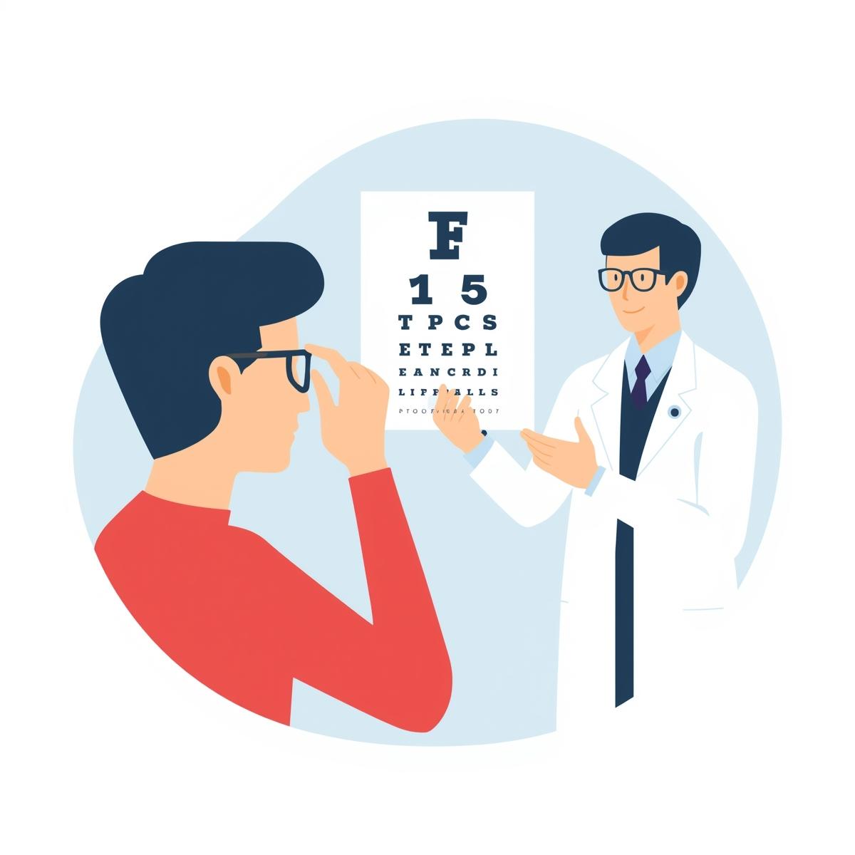 A man doing an eye check up with doctor.